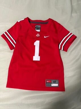 Nike Kids Red Ohio State Football Jersey with White Number